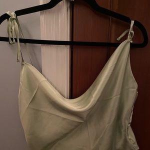 Sage green silk camisole